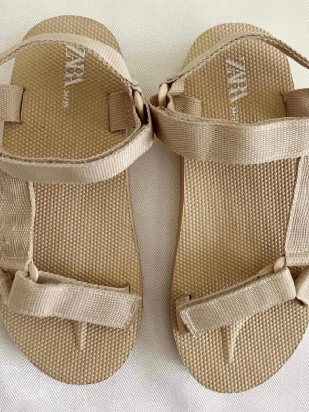 Zara Beige Adjustable Strap Sandals for Boys